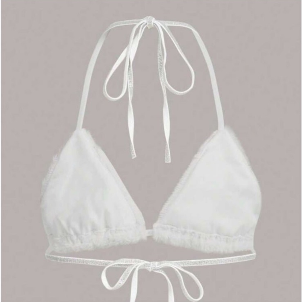 White Bikini Top with Black Star Accents - Picture 2 of 7